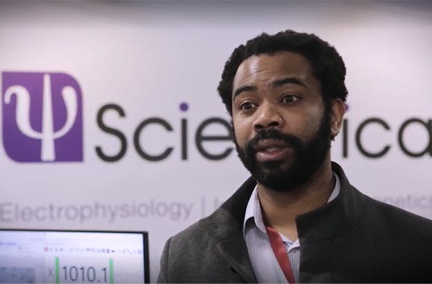 Dayne Beccano-Kelly from the UK DRI, University of Cardiff talks about working with the Scientifica SliceScope.