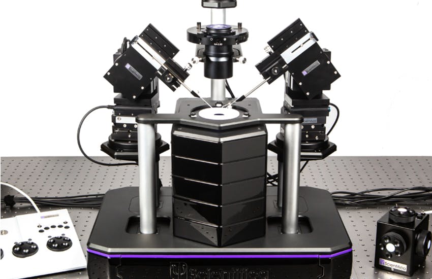 The Scientifica PatchScope Pro systems are fully-integrated electrophysiology rigs