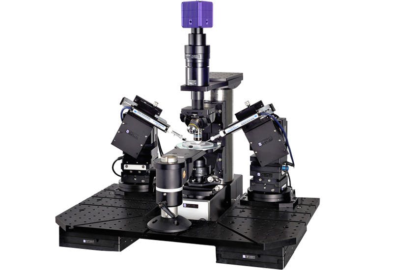 The Scientifica SliceScope Pro 6000 is a fully integrated electrophysiology rig for patch clamping