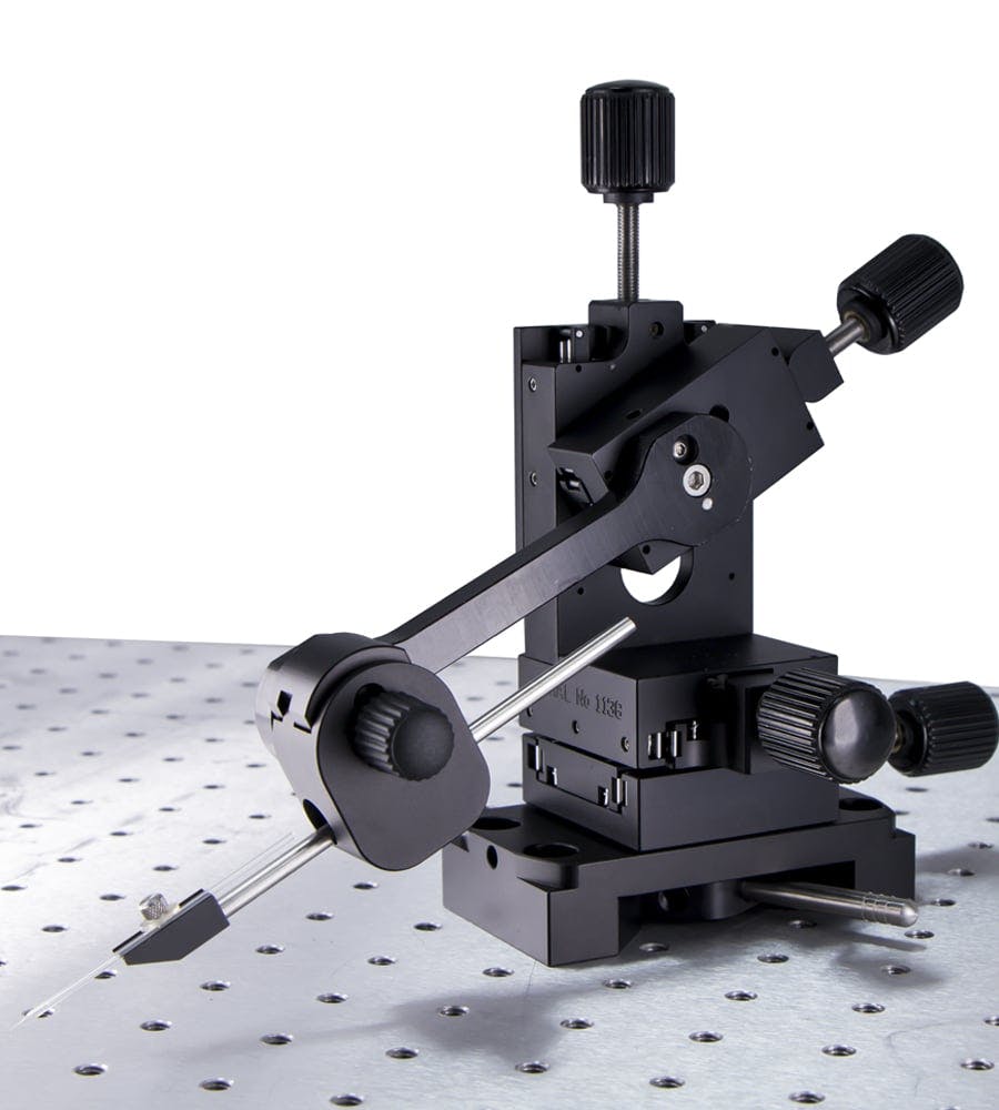 LBM-7 manual manipulator with extension bracket to reach deep into the sample