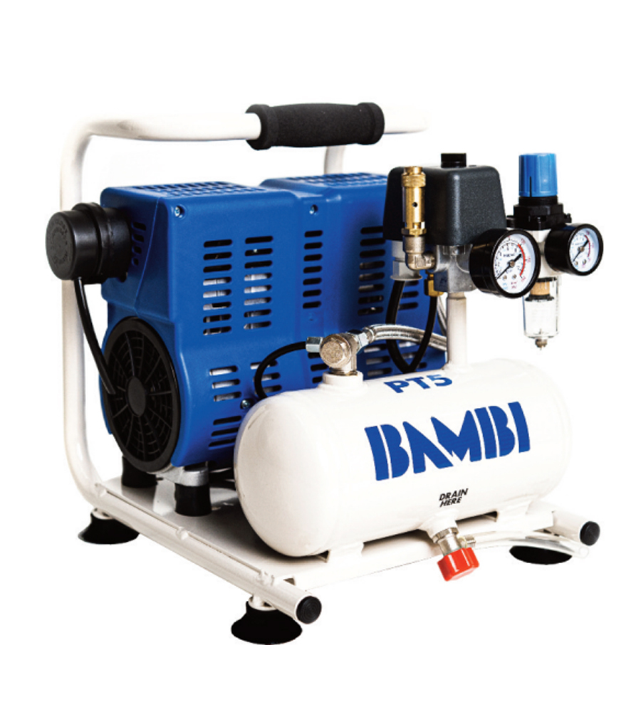 Bambi PT5 No Oil Low Noise Compressor | Scientifica