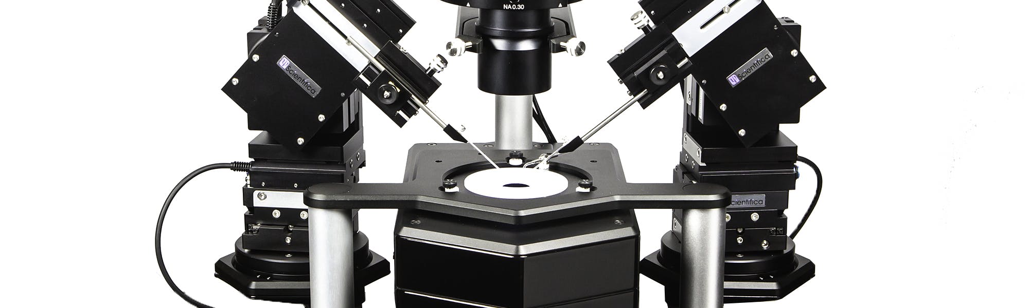 Fully integrated electrophysiology rigs built for patching in single cells, cultures or cell monolayers.