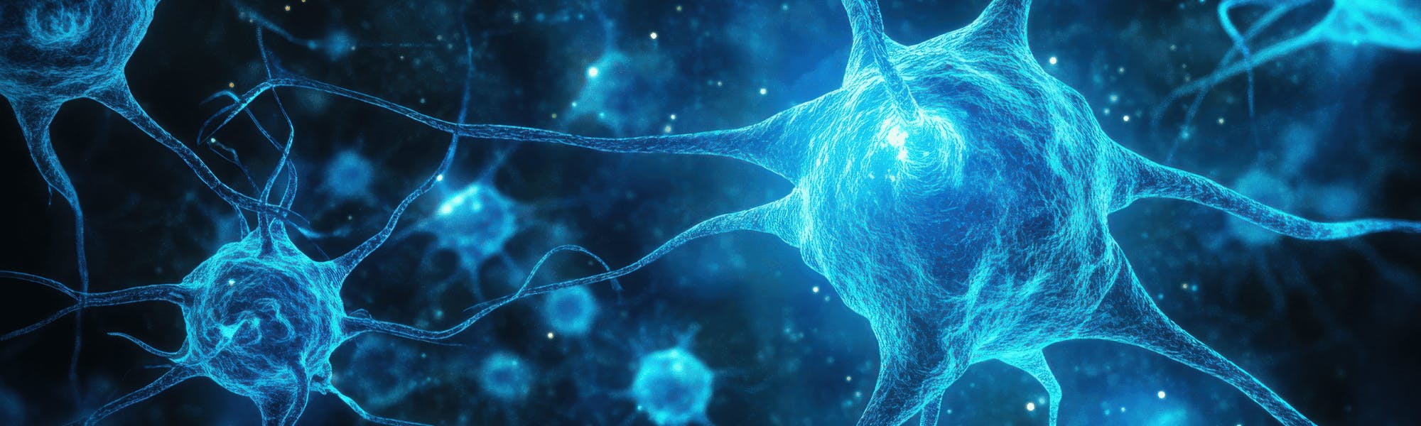 Neurons with glowing synaptic connections in a neural network