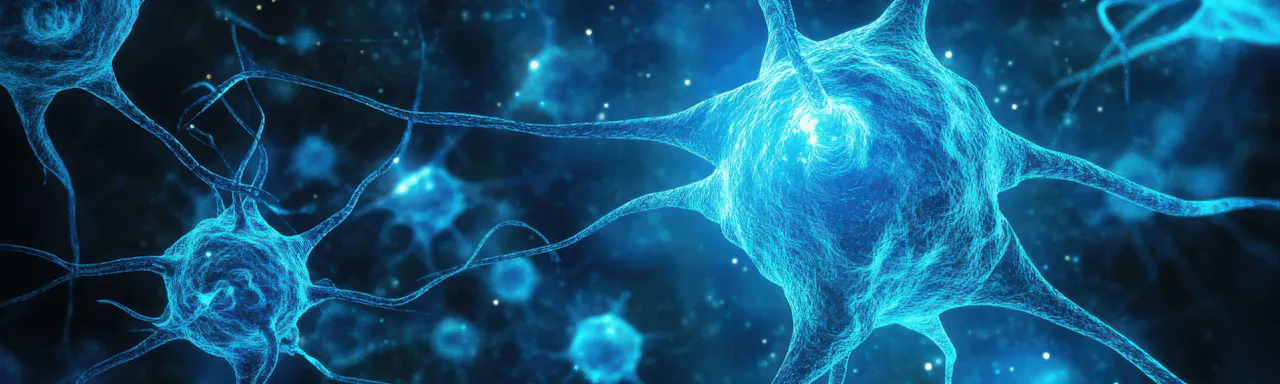 Neurons with glowing synaptic connections in a neural network